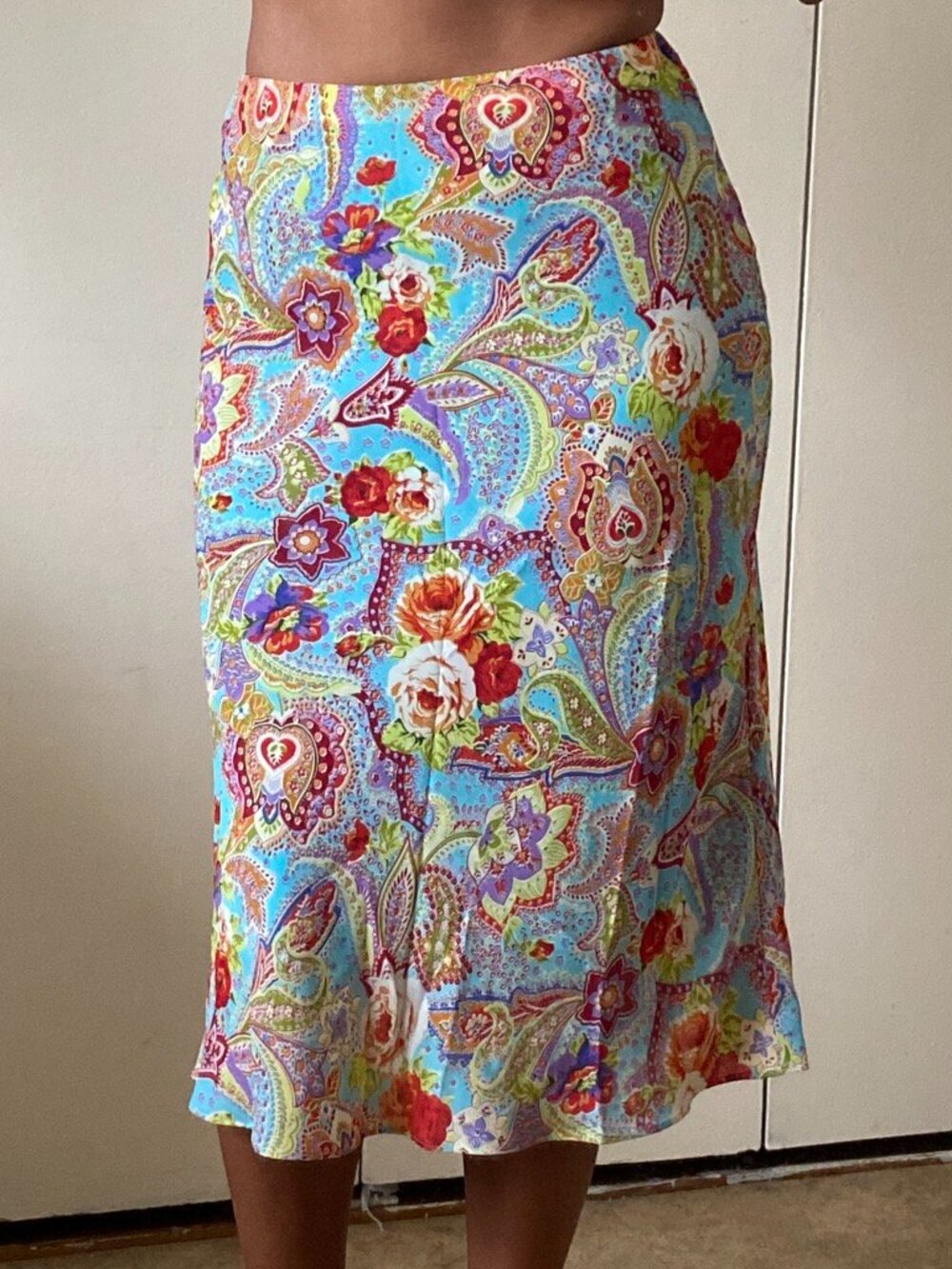 Paisley Y2K midi skirt